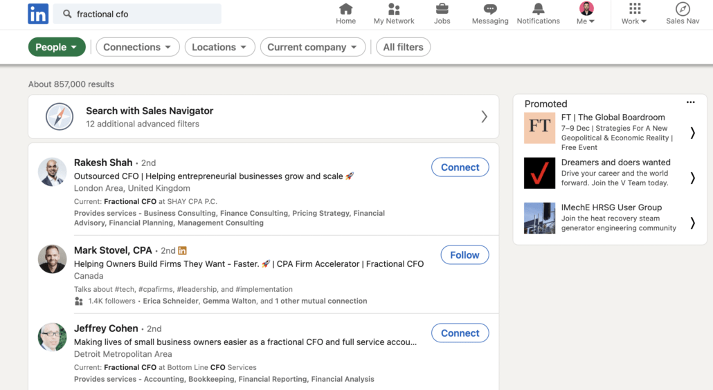 fractional CFO on LinkedIn
